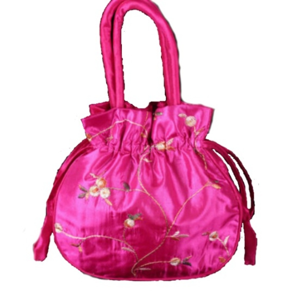 Embroidered Event Satin Handbag Purse Bag